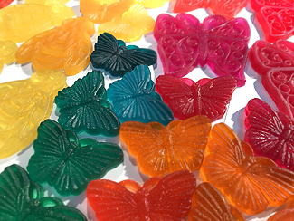 colorful rubber butterflies